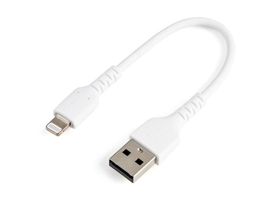 Cable USB-A a Lightning blanco duradero de Startech.com de 15 cm (6 pulgadas)