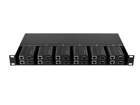 Axiom Mini-Media Converter Rack Mount Chassis - 1U, 12 Slots, Dual