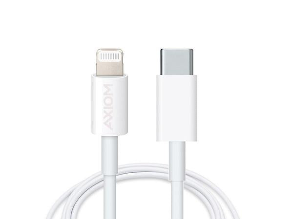 Cable adaptador Axiom Lightning a USB-C M/M - Blanco, 1,8 m