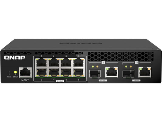 Qnap Rackmount Switch Qsw-M2108-2C, Management Switch, 8 Port 2.5G