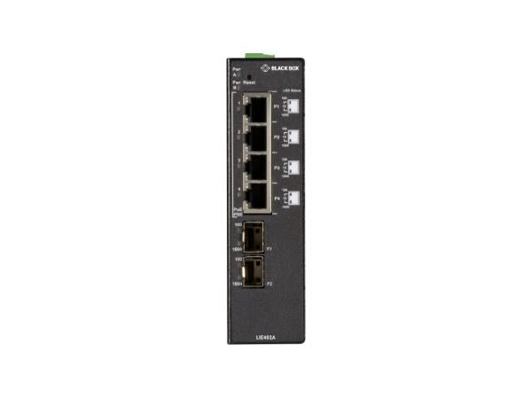 Black Box Corp 4P 10/100/1000Bt 60W Poe 2P Sfp Ind Unmgd Switch