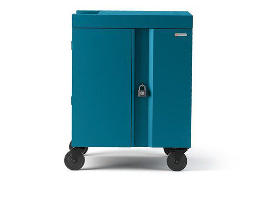 Bretford 16X Cube Cart, Pre-Wired Usb-C, Pacific Blue