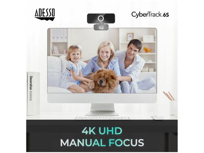 Webcam 4K (8,0 mégapixels) Ultra HD à mise au point manuelle avec microphone intégré