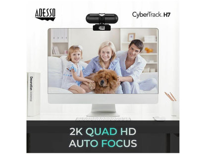 Cámara web Quad HD 2K (5,0 megapíxeles) con micrófono incorporado y privacidad