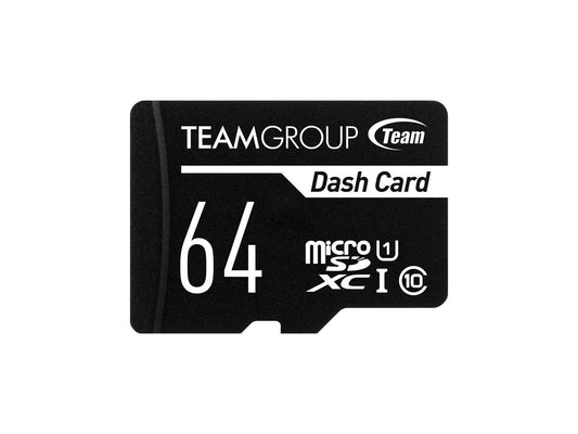 Tarjeta micro SDXC Team Dash de 64 GB UHS-I para venta minorista con 1 adaptador