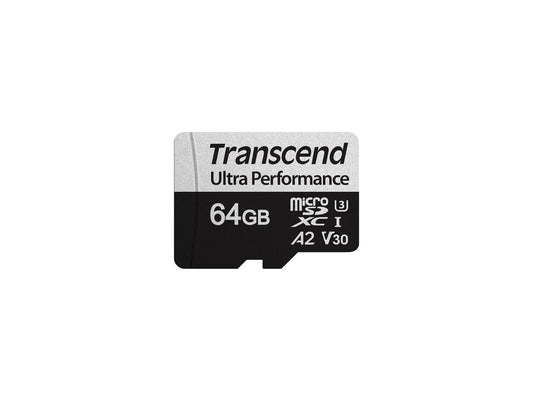 Carte MicroSD Transcend 64 Go avec adaptateur UHS-I U3 A2 Ultra Performance
