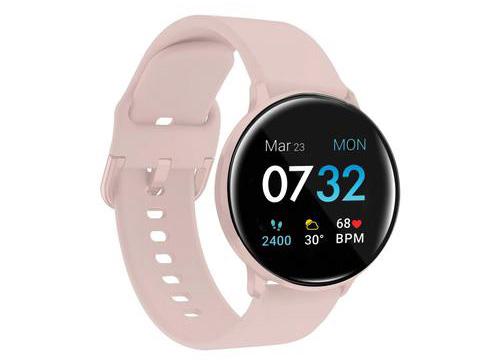 Montre connectée Aet Itouch Sport 3 : boîtier or rose et bracelet rose poudré
