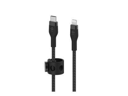 Belkin, USB-C a Ltg, trenzado plateado, 2 m, negro
