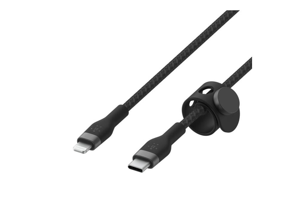Belkin, USB-C a Ltg, trenzado plateado, 2 m, negro