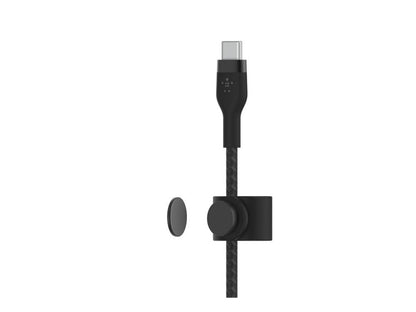 Belkin, USB-C a Ltg, trenzado plateado, 2 m, negro