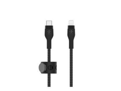 Belkin, USB-C a Ltg, trenzado plateado, 2 m, negro
