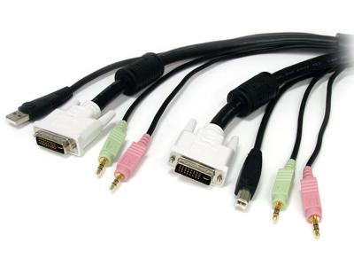 Cable USB DVI KVM 4 en 1 de 1,8 m con audio y micrófono de Startech.Com