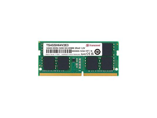 Transcend 32 Go DDR4 3200 SO-Dimm 2Rx8 2Gx8 Cl22 1,2 V