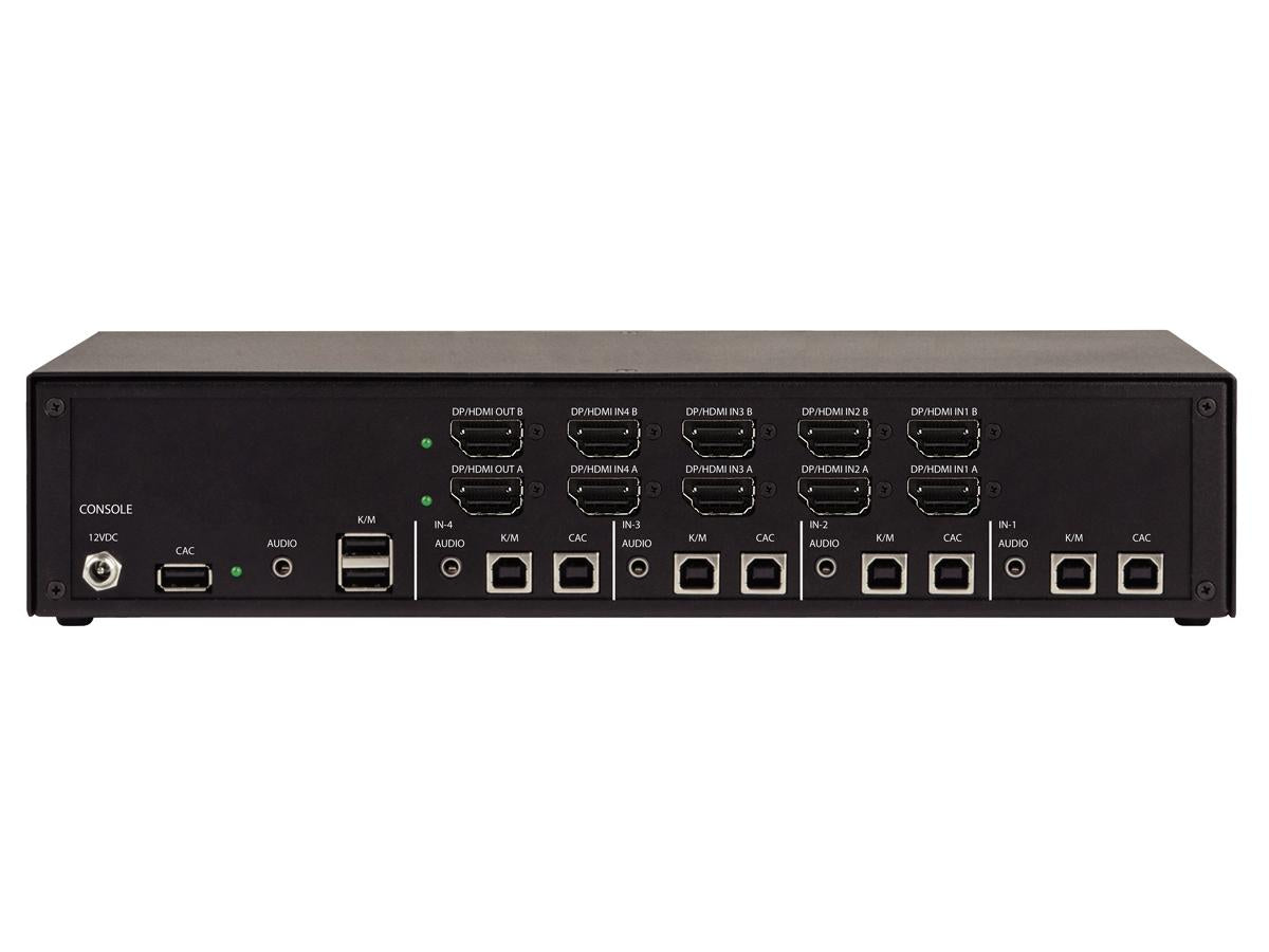 Conmutador KVM seguro Niap4 de 4 puertos y doble cabezal, presupuesto de Black Box n.° Q036413