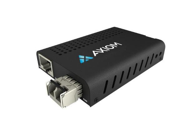 Convertidor de medios de fibra Axiom PoE+ RJ45 a 1000Base-Ex de 1 Gbps - SMF, LC