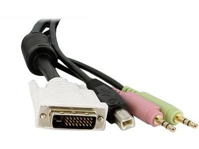 Cable conmutador KVM DVI-D USB de doble enlace 4 en 1 Startech.Com de 1,5 pies (4 m)