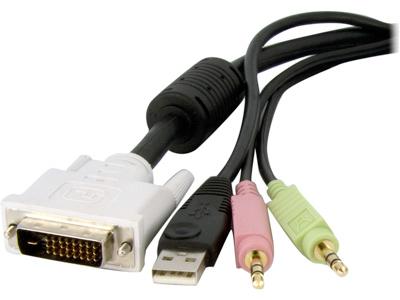 Startech.Com 4-In-1 Cable For Kvms With Dual Link Dvi And Usb - Au