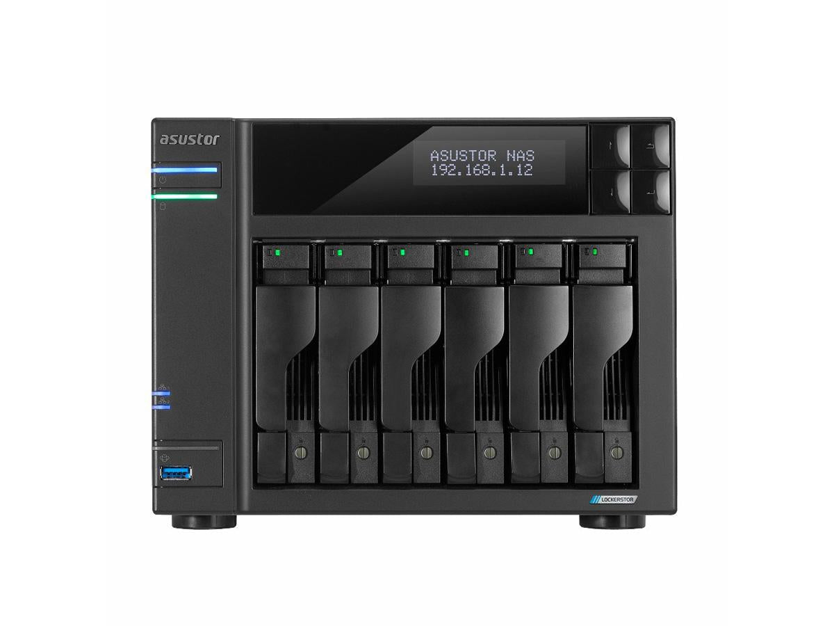 Asustor Lockerstor 6 G 2 As6706T 6 bahías NAS, cuatro núcleos a 2,0 GHz, doble