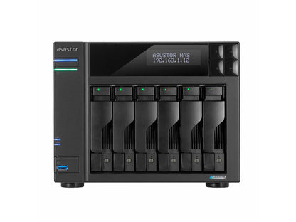 Asustor Lockerstor 6 G 2 As6706T 6 bahías NAS, cuatro núcleos a 2,0 GHz, doble