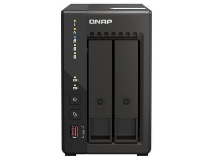 NAS de escritorio de alto rendimiento de 2 bahías de QNAP con procesador Intel Celeron de 4 núcleos