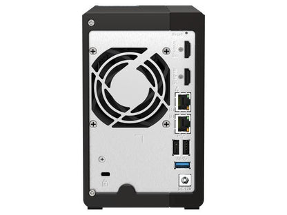 NAS de escritorio de alto rendimiento de 2 bahías de QNAP con procesador Intel Celeron de 4 núcleos