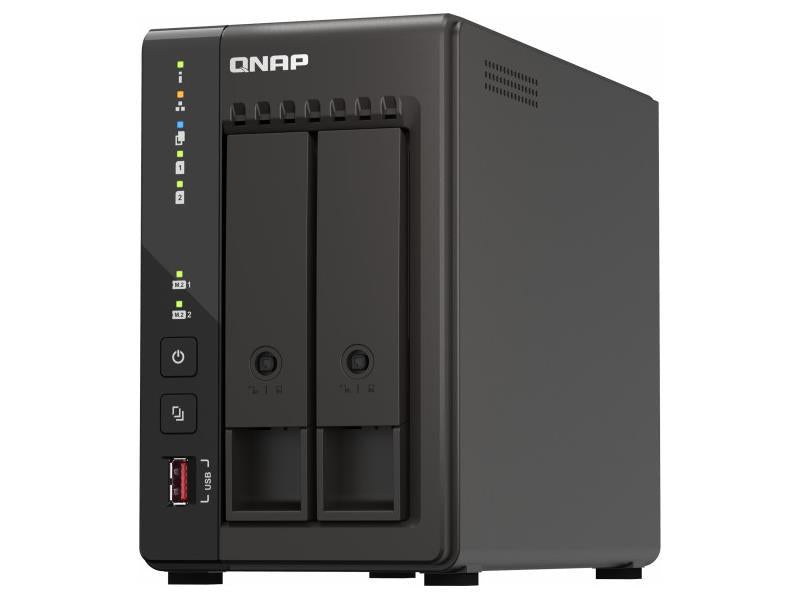 NAS de escritorio de alto rendimiento de 2 bahías de QNAP con procesador Intel Celeron de 4 núcleos