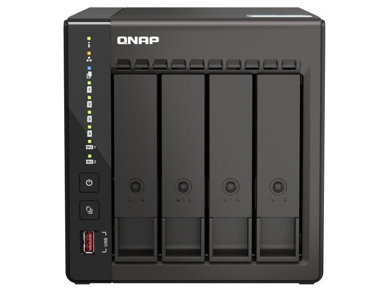 NAS de escritorio de alto rendimiento de 4 bahías de QNAP con procesador Intel Celeron de 4 núcleos
