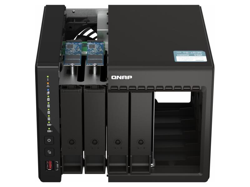 NAS de escritorio de alto rendimiento de 4 bahías de QNAP con procesador Intel Celeron de 4 núcleos