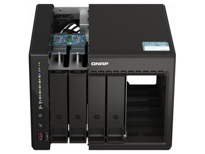 NAS de escritorio de alto rendimiento de 4 bahías de QNAP con procesador Intel Celeron de 4 núcleos
