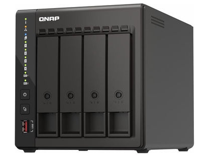 NAS de escritorio de alto rendimiento de 4 bahías de QNAP con procesador Intel Celeron de 4 núcleos