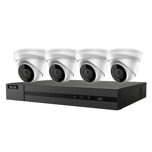 Hikvision HiLook IP Camera Kit 4 Channel 4K NVR 1TB HD, 4 x 4MP Turret Cameras (IK-4144TH-MH/P)