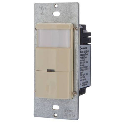 Intermatic Commercial PIR Occupancy Vacancy Sensor Wall Switch, No Neutral,Ivory (IOS-DSR-IV)