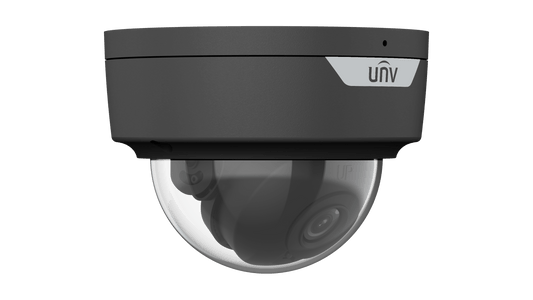Uniview 5MP LightHunter Fixed IR Dome Network Camera, IK10, IP67, 2.8mm Black (IPC325SS-ADF28K-I1-BK)