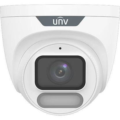 Uniview 4MP Colorhunter Turret Camera,Wise-ISP OwlView, Mic, Warm Light, 2.8mm (IPC3624SR-ADF28KM-WP)