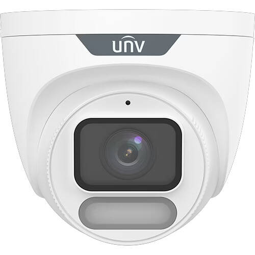 Uniview 4MP Colorhunter Turret Camera,Wise-ISP OwlView, Mic, Warm Light, 2.8mm (IPC3624SR-ADF28KM-WP)