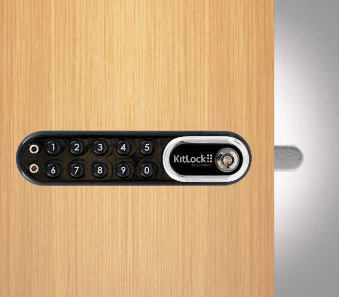 Codelocks KL1000 G3 KitLock Electronic Locker Lock, Left Hand, Black Chrome (KL1000G3BC-LH)