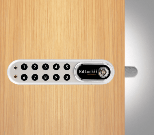 Codelocks KL1000 G3 KitLock Electronic Locker Lock, Left Hand, Silver Chrome (KL1000G3SC-LH)