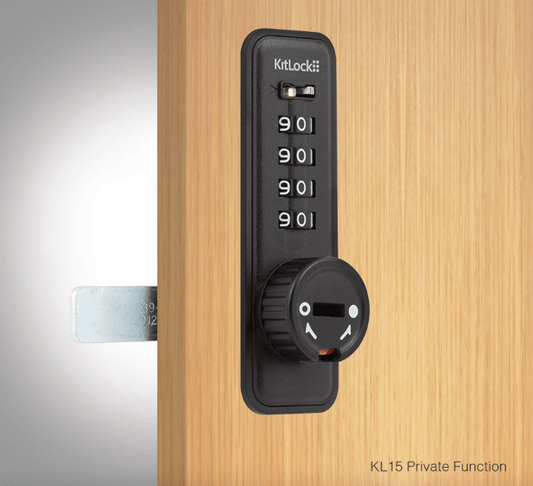 Codelocks KitLock Mechanical Cabinet Combination Lock, Vertical, Private, Black (KL15BKPT)