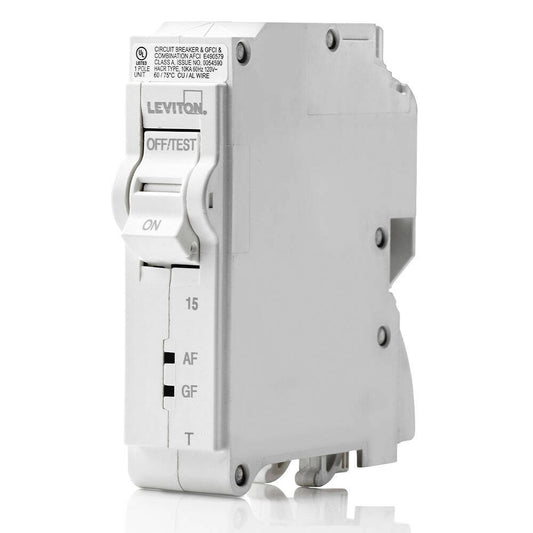 Leviton Branch Circuit Breaker AFCI/GFCI 1P 15A 120V 10KA, Thermal (LB115-DFT)