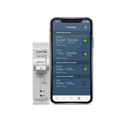 Leviton Branch Circuit Breaker 15A 1-Pole Thermal GFCI Smart w/ Remote, Gen 2 (LB115-GST)