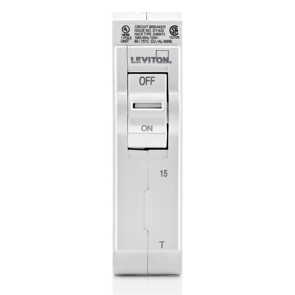 Leviton Branch Circuit Breaker STD 1P 15A 120V 10KA, Thermal (LB115-T)