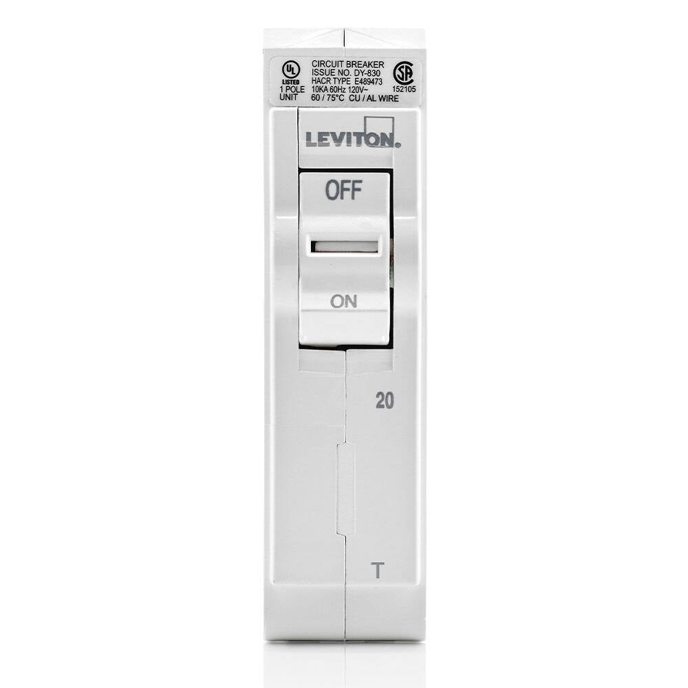 Leviton Branch Circuit Breaker STD 1P 20A 120V 10KA, Thermal (LB120-T)