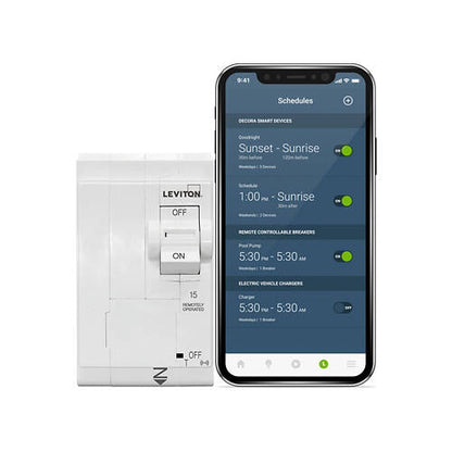 Leviton Branch Circuit Breaker 15A 2-POLE, Thermal Smart w/ Remote, Gen 2 (LB215-ST)