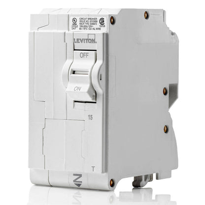 Leviton Branch Circuit Breaker STD 2P 15A 120/240V 10KA, Thermal (LB215-T)