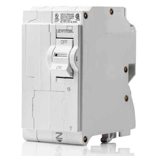 Leviton Branch Circuit Breaker STD 2P 15A 120/240V 10KA, Thermal (LB215-T)