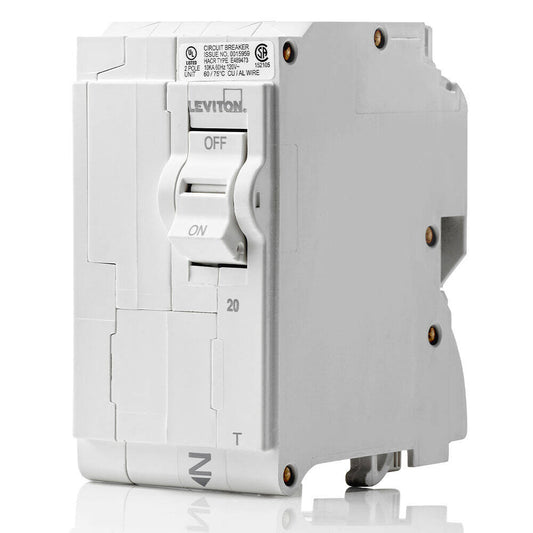 Leviton Branch Circuit Breaker STD 2P 20A 120/240V 10KA, Thermal (LB220-T)