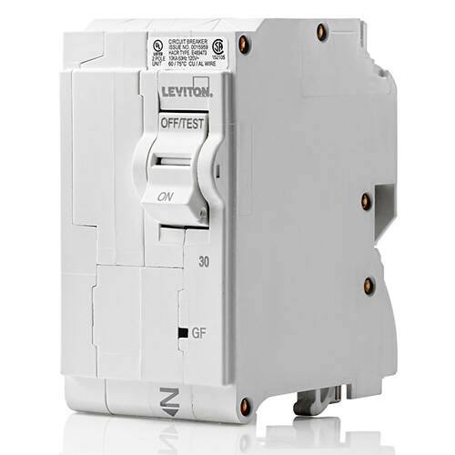 Leviton Branch Hydraluic Magnetic Circuit Breaker GFCI 2P 30A 120/240V 10KA (LB230-G)