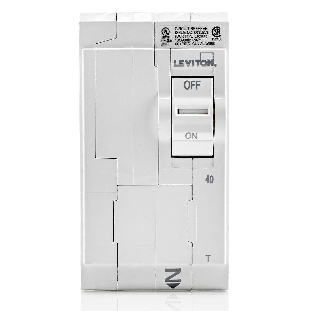Leviton Branch Circuit Breaker STD 2P 40A 120/240V 10KA, Thermal (LB240-T)
