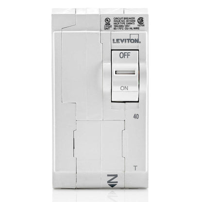 Leviton Branch Circuit Breaker STD 2P 40A 120/240V 10KA, Thermal (LB240-T)