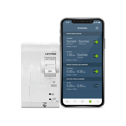 Leviton Branch Circuit Breaker 50A 2-POLE GFCI Thermal Smart w/ Remote, Gen 2 (LB250-GST)